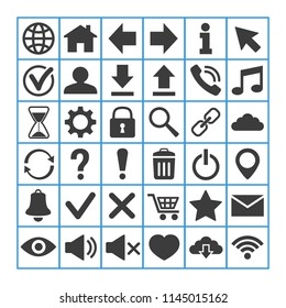Web icons set on white background. Vector illustration