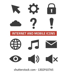 Web icons set on white background. Vector illustration
