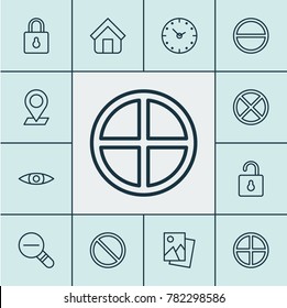 Web icons set with positive, time, obstacle and other estate elements. Isolated vector illustration web icons.