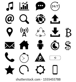 Web icons set. signs. Popular round social media icons, web and mobile icons. Web icons set. web or signs. Popular round social media and mobile. Vector eps10