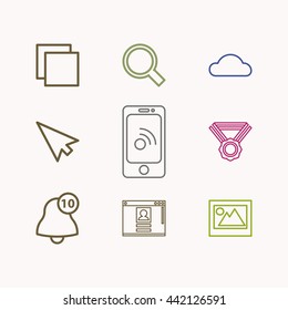 Web icons set. Simple design of flat shapes and color-filled, vector illustration. Design elements for web and mobile applications.