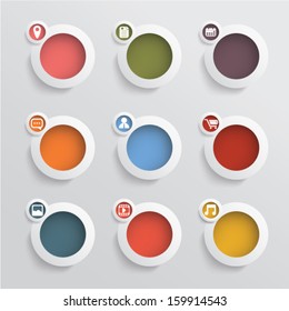 Web icons set with spaces for text. Eps10 vector illustration