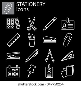 Web icons set. Stationery, office stuff