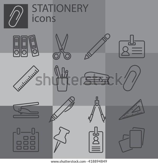 Web icons set.\
Stationery, office stuff