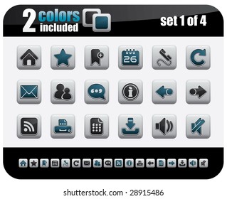 Web Icons Set. Steelo Series. Set 1 of 4.