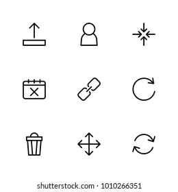 Web icons set with upload, user and refresh elements. Set of web icons and refresh concept. Editable vector elements for logo app UI design.