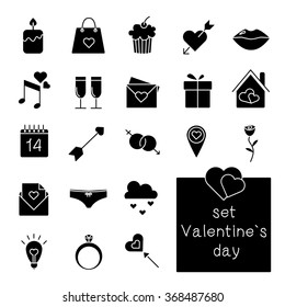 Web icons set. Valentine`s day. Vector