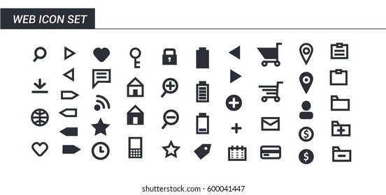 Web Icons Set Vector Isolated Business Technology Internet