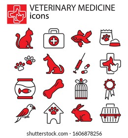 Web icons set - Veterinary medicine