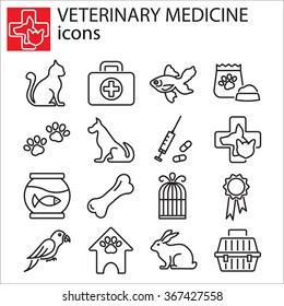 Web icons set - Veterinary medicine