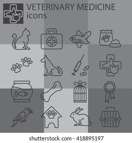 Web icons set - Veterinary medicine