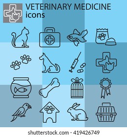 Web icons set - Veterinary medicine