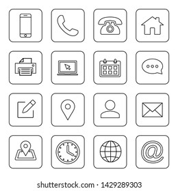 Web icons set. Website design icon. computer and mobile icons. contact us