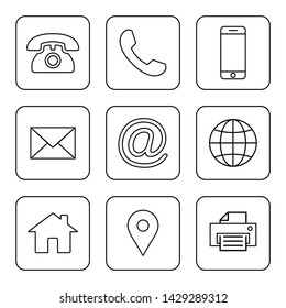 Web icons set. Website design icon. computer and mobile icons. contact us