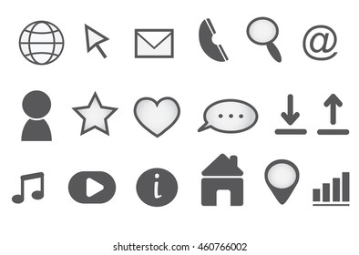 Web icons set, website symbols