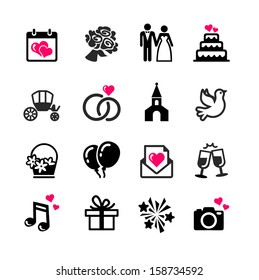 Web icons set - Wedding, marriage, bridal 