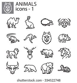 Web icons set - Wild animals