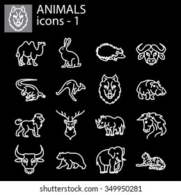 Web icons set - Wild animals