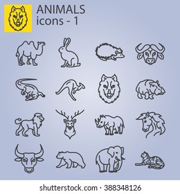 Web icons set - Wild animals