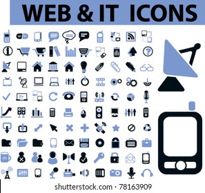 web & it icons, signs, vector illustrations