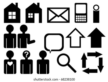 Web icons. Simple pictographs.
