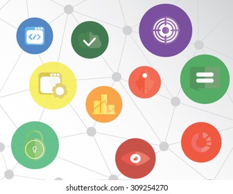 web icons Social network Communication Business concept infographic