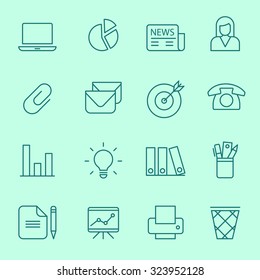 Iconos web, diseño de línea delgada