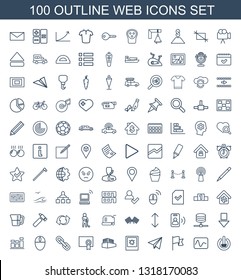 web icons. Trendy 100 web icons. Contain icons such as switch off, electricity, flag, paper plane, photo, documents box, diploma, chain, mouse, chart. web icon for and mobile.