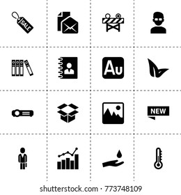 Web icons. vector collection filled web icons. includes symbols such as thermometer, chart graph, adress book, man, leaf, drop in hand. use for web, mobile and ui design.