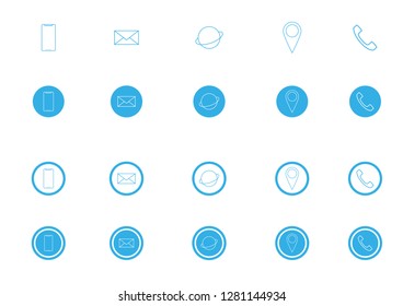 Web icons vector, contact us set vector - Vector