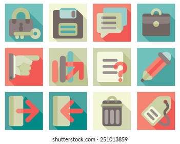 Web icons. Vector Flat Icons for Web and Mobile Applications Set 3 