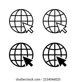 Web icons vector. go to web sign and symbol. web click icon. Global search icon