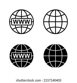 Vector de iconos Web. ir al símbolo y signo web. icono de clic en el sitio Web. Icono de búsqueda global