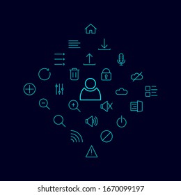 Illustration der Vektorillustration von Web-Symbolen Logo-Vorlage