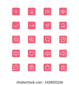 Web icons  vector set. Web icons business. Ui icons collection. App line icons set Kit