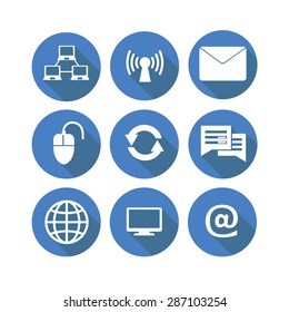 web icon's white set with long shadows