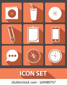 Web icons,Orange buttons,vector