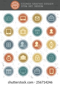 Web icons,retro style,clean vector