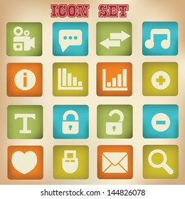 Web icons,vintage style,vector