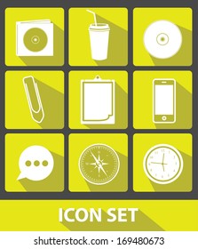 Web icons,Yellow buttons,vector