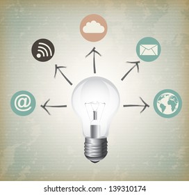 web Ideas over gray background vector illustration