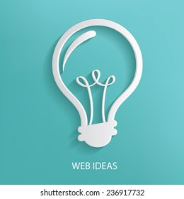 Web ideas symbol on blue background,clean vector