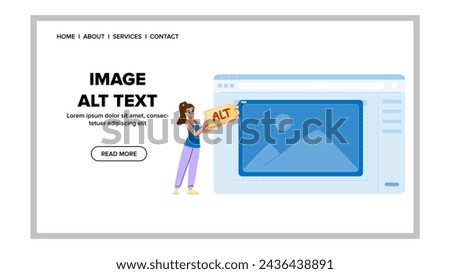 web image alt text vector. traffic technology, ranking marketing, development agency web image alt text web flat cartoon illustration