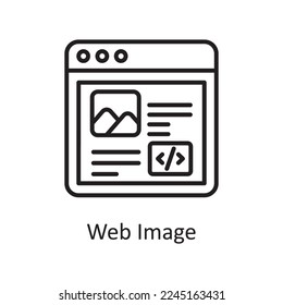 Web Image Vector Outline Icon Design illustration. Design and Development Symbol on White background EPS 10 File