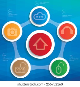 Web info graphic design on blur background