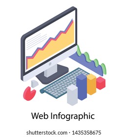
Web info graphic icon isometric design 
