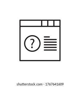icono de información web esquema de diseño ilustración vectorial estilo negro. aislado en fondo blanco