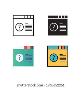 ilustración vectorial de icono de información web con diseño de estilo diferente. aislado en fondo blanco
