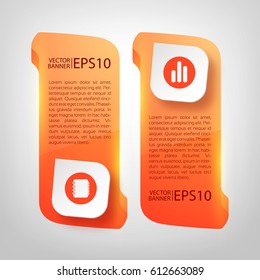 Web infographic abstract vertical banners with text light web elements and business icons isolated vector illustration