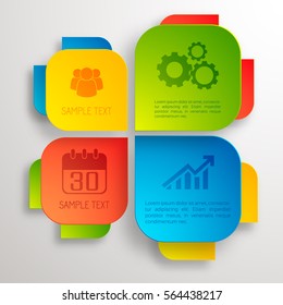 Web infographic concept with colorful banners and business icons on light background vector illustration